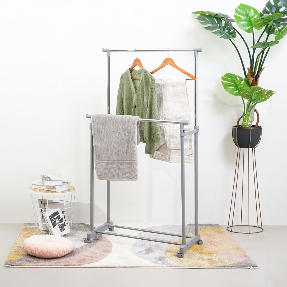 Jual Informa 84X42.5X101-167 cm Gantungan Pakaian - Silver Stand Hanger ...