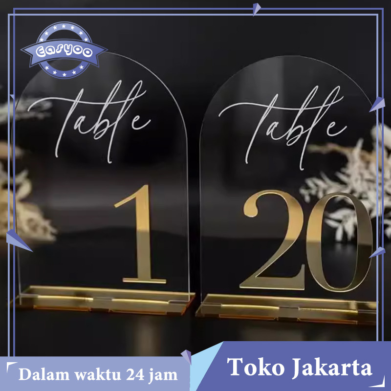 Jual Nomor Meja Akrilik 10pcs Nomor Table Number Wedding Penanda Meja 1 ...
