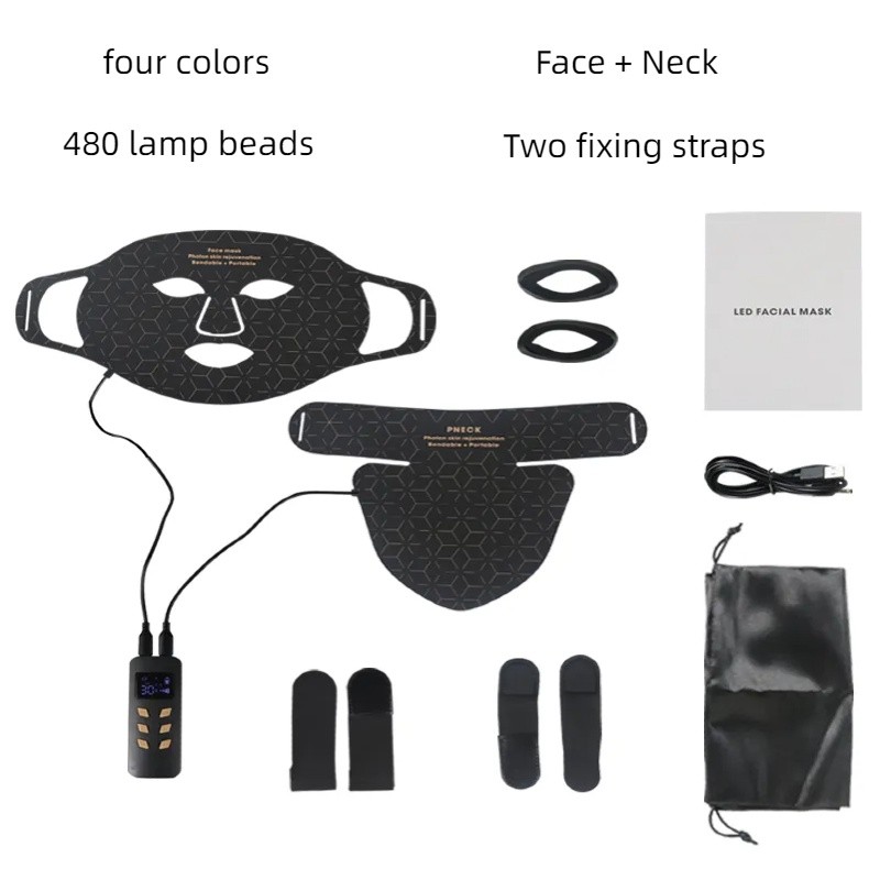 Jual Portable Led Face Mask 4 Colors Red Light Therapy Face Mask 850NM ...