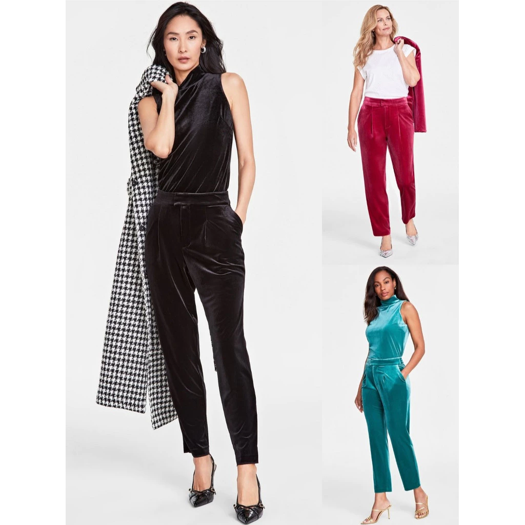 Celana Panjang Wanita INC Women's Velvet High-Rise Pants - 3145