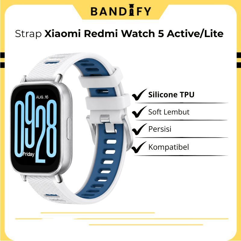 Bandify Strap Xiaomi Redmi Watch 5 Active Lite Quick Release 22mm Rubber Twotone Bintik Bahan Silicone