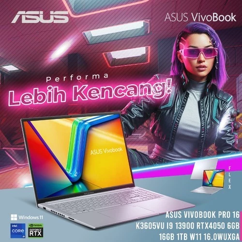 ASUS VIVOBOOK PRO 16 K3605VU I9 13900 RTX4050 6GB/ 16GB 1TB W11 16.0WUXGA