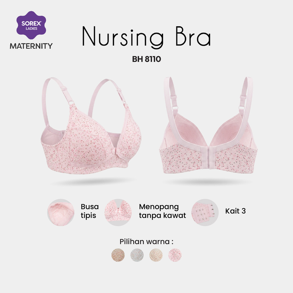 Sorex Bh Menyusui Busa Tipis Kait 3 Tanpa Kawat Setara Cup B BH 8110