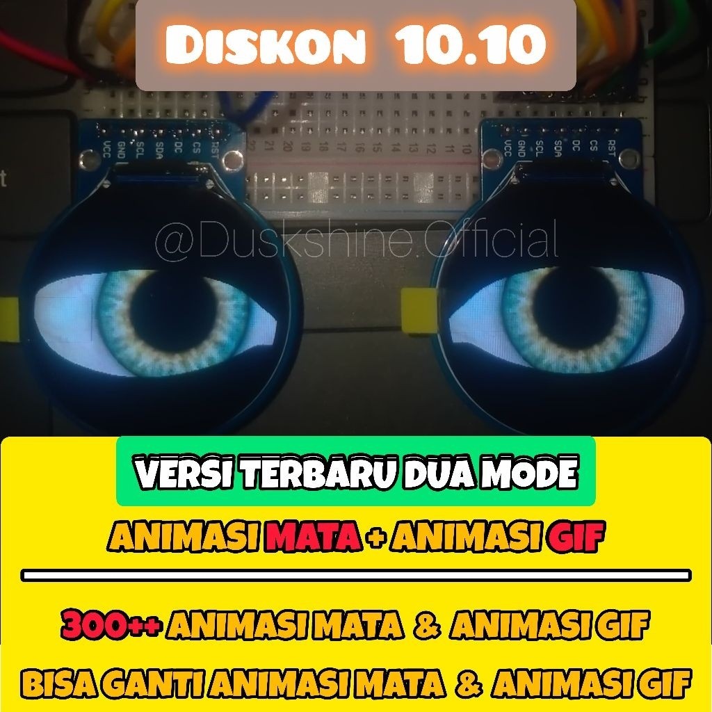 Jual Animasi mata tft display module esp32 sudah di coding/program ...