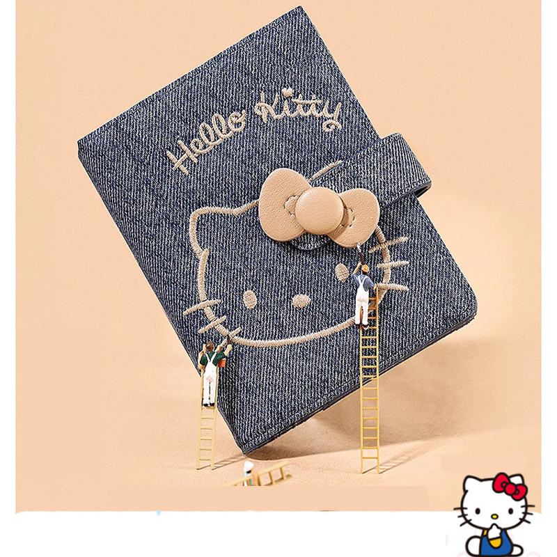 Jual Hello Kitty Denim Embroidered Wallet Loose Change Collection Card ...