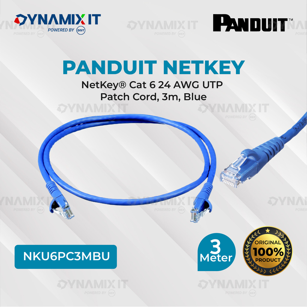 Jual Kabel Panduit NETKEY Patch Cord CAT6 3M BLUE | NKU6PC3MBU | Shopee ...