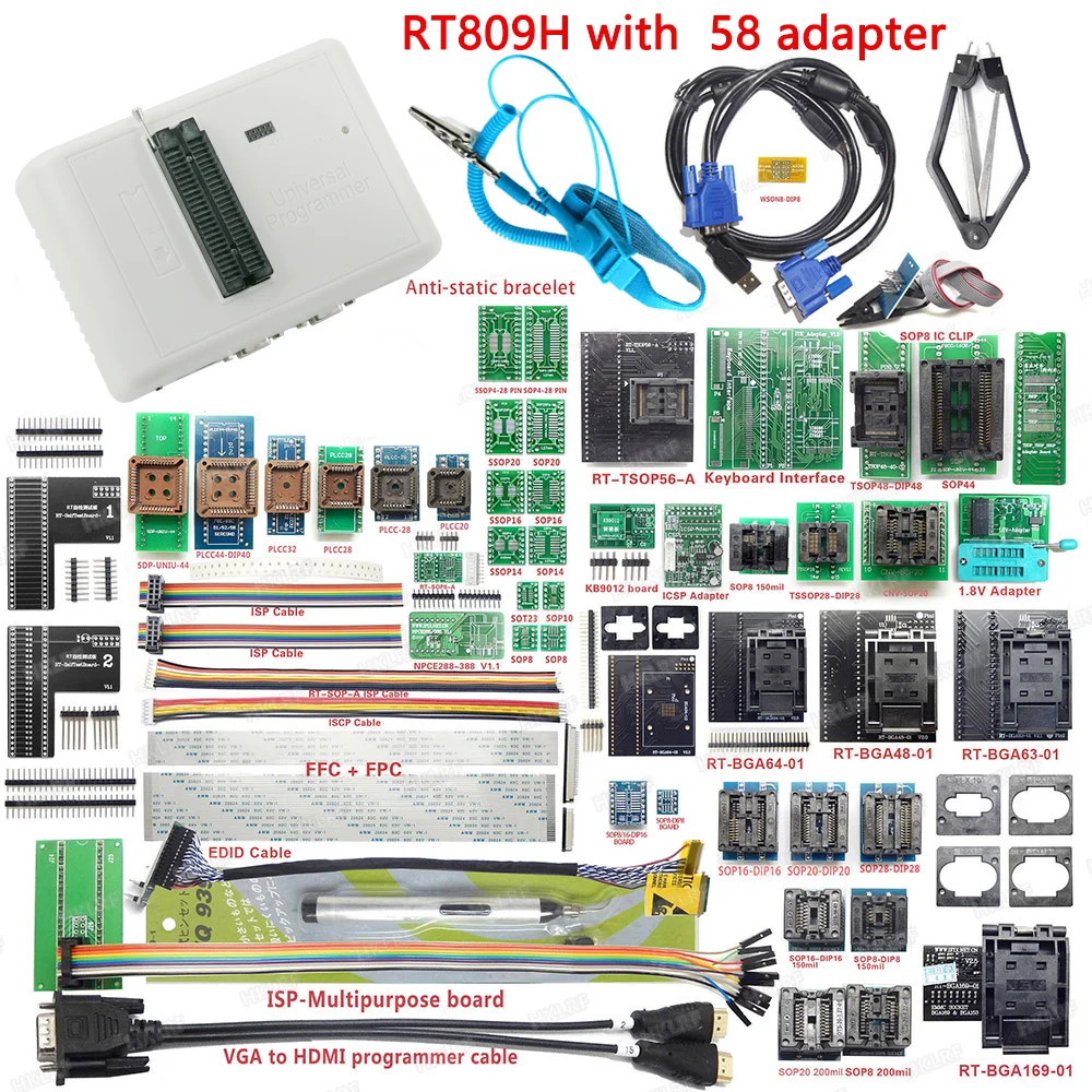 Jual RT809H+ EMMC-Nand Flash Universal Programmer Series Set with Edid ...