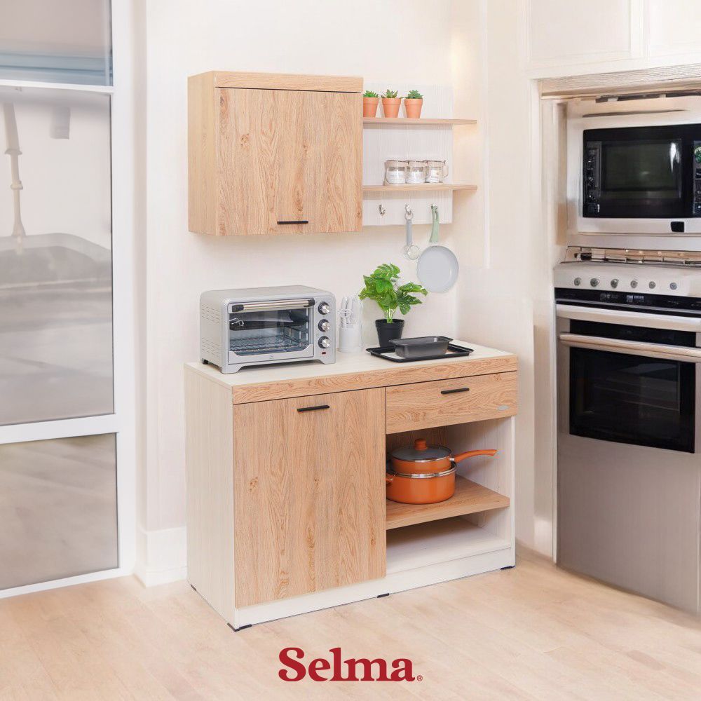 Selma Giada Kitchen Set - Cokelat Oak Kitchen Cabinet Lemari Dapur Kitchen Storage Kabinet Set