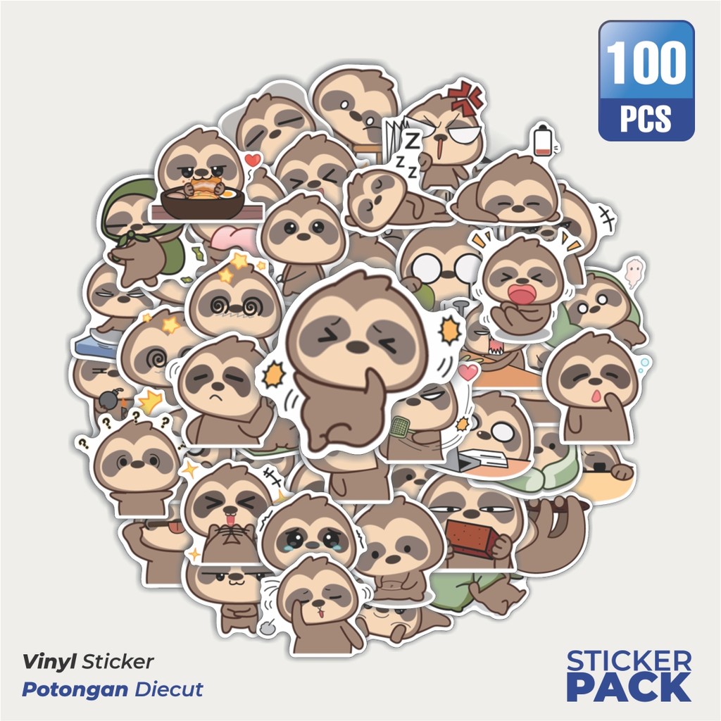 Jual Stiker Vinyl Stiker Ray Lazy Sloth Waterproof Aesthetic- Untuk ...