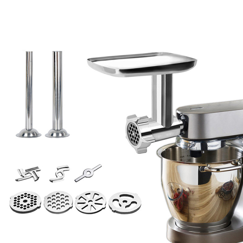 Accessorio Tritacarne Per Kenwood Chef E KMix - Con 4 Piastre, 2 Tubi Per Salsicce, Per Macinare E Insaccare