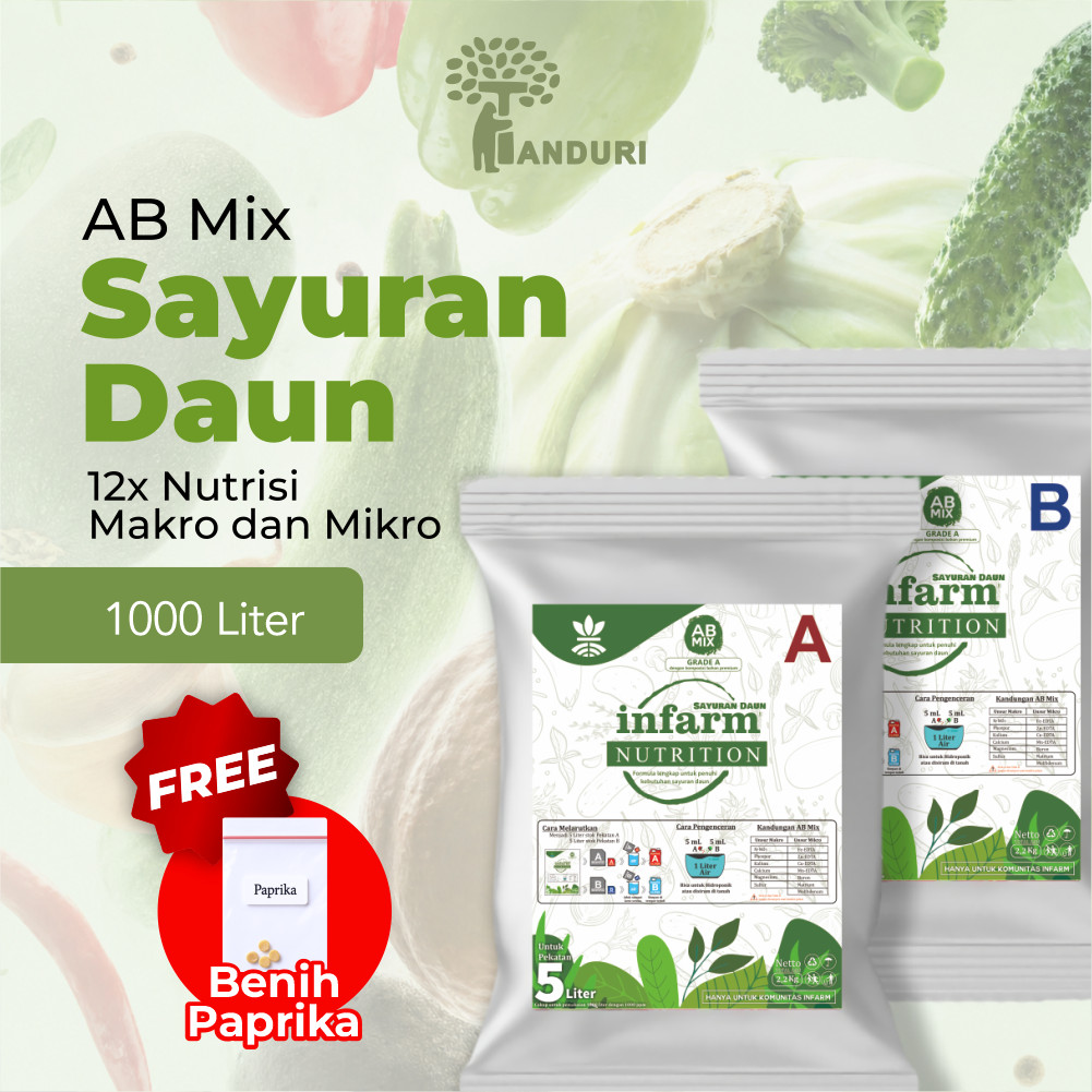TANDURI - Nutrisi AB Mix Sayuran Infarm 1000 Liter Bisa Digunakan Untuk Konvensional atau Hidroponik