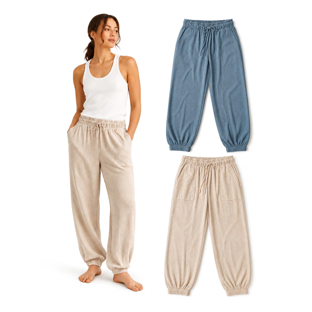 Celana Jogger Wanita Lou&Grey Waffle Knit - 3168