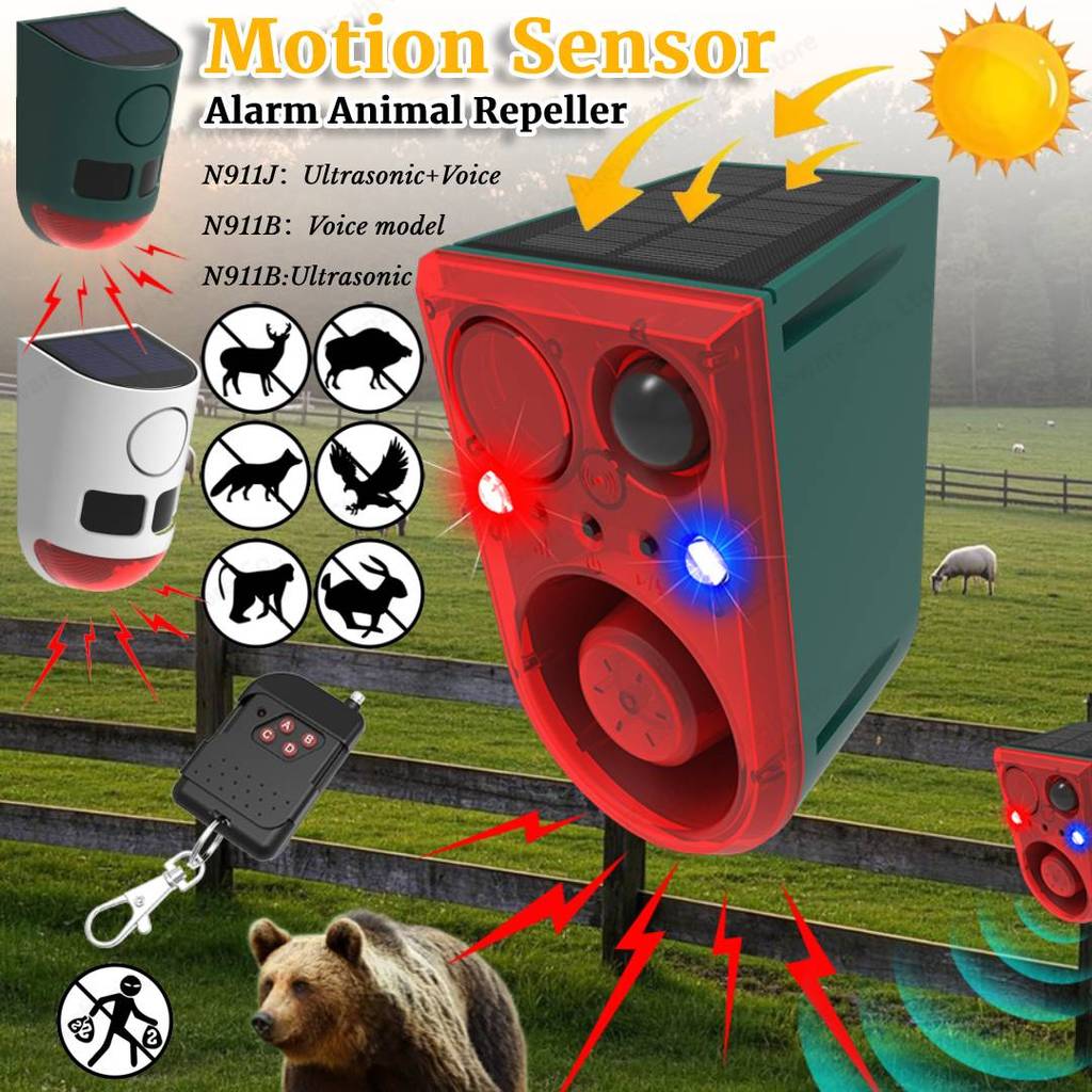 Jual Solar Motion Sensor Animal Repeller Infrared Induction Anti-Wild ...