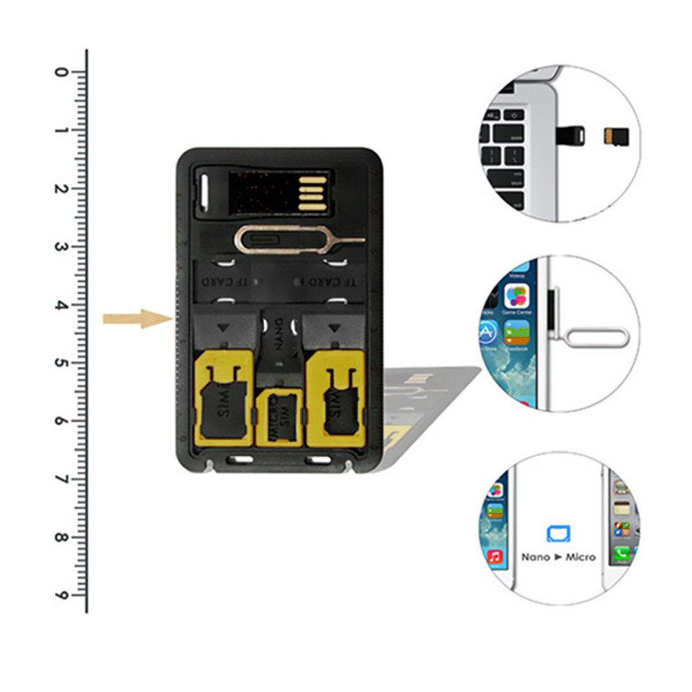 Jual All in One Credit Card Size Slim SIM Adapter kit (Excluding memory ...