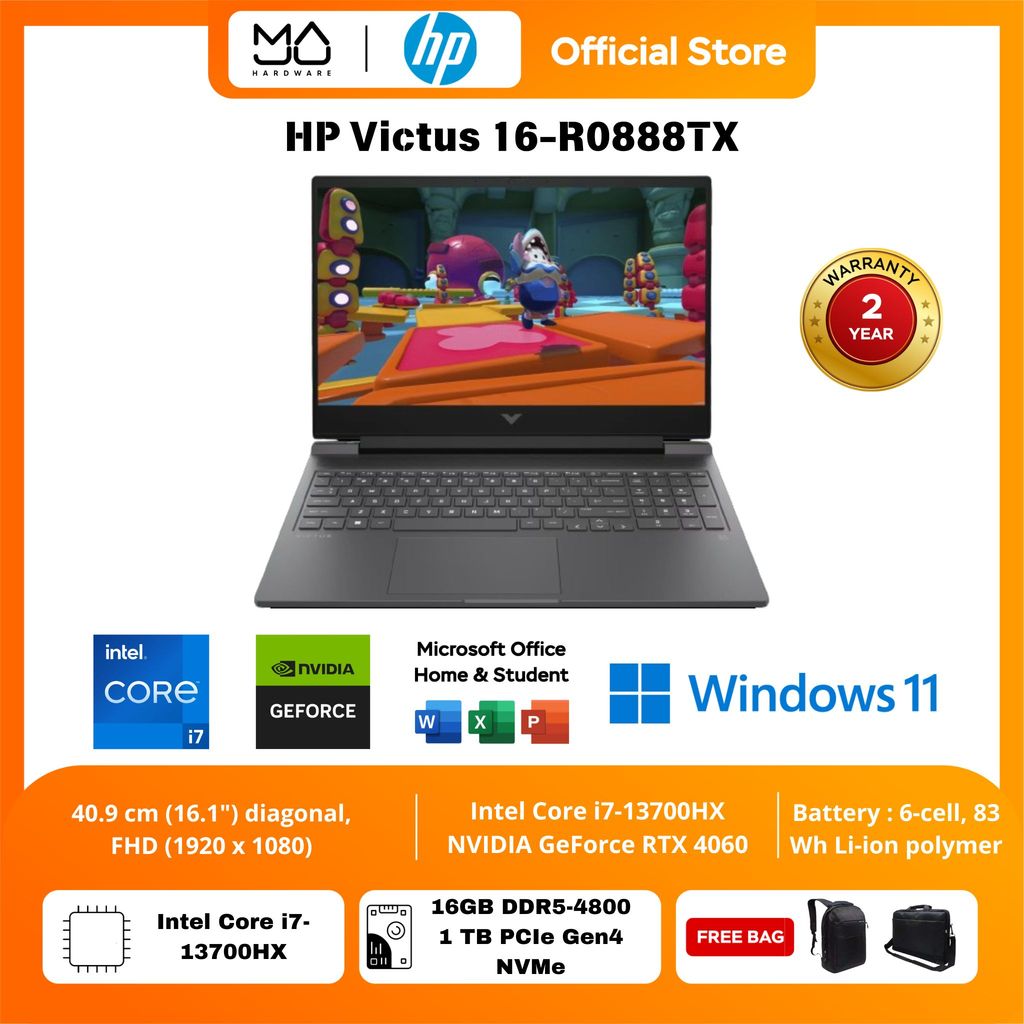 Jual Laptop HP Victus 16 R0888TX RTX4060 I7-13700HX RAM 16GB 1TB SSD ...