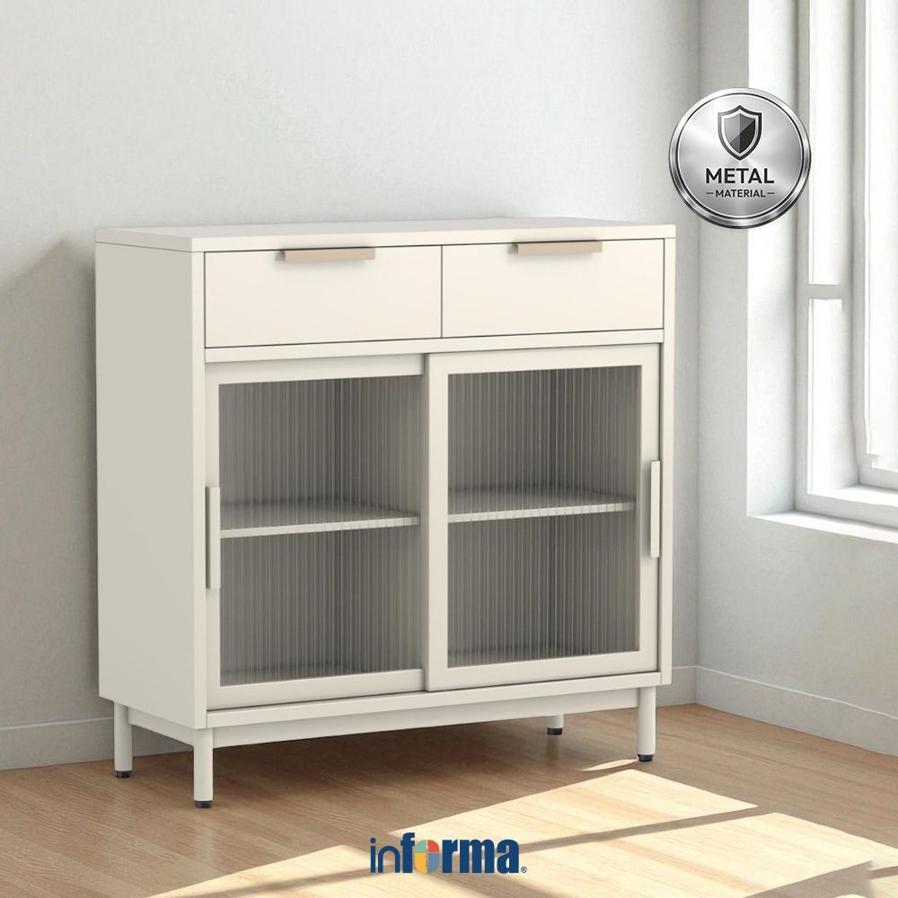 Informa Jerald Kabinet Dapur 100x40x101.5 cm - Krem Lemari Dapur Kabinet Pantry Rak Kitchen Set Storage Masak