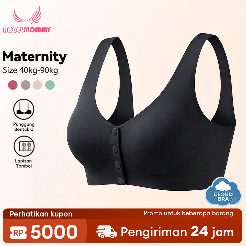 ANGEL MOMMY BRA Menyusui Seemless Tanpa Kawat Bus Kancing Depan Seamless Ice Silk