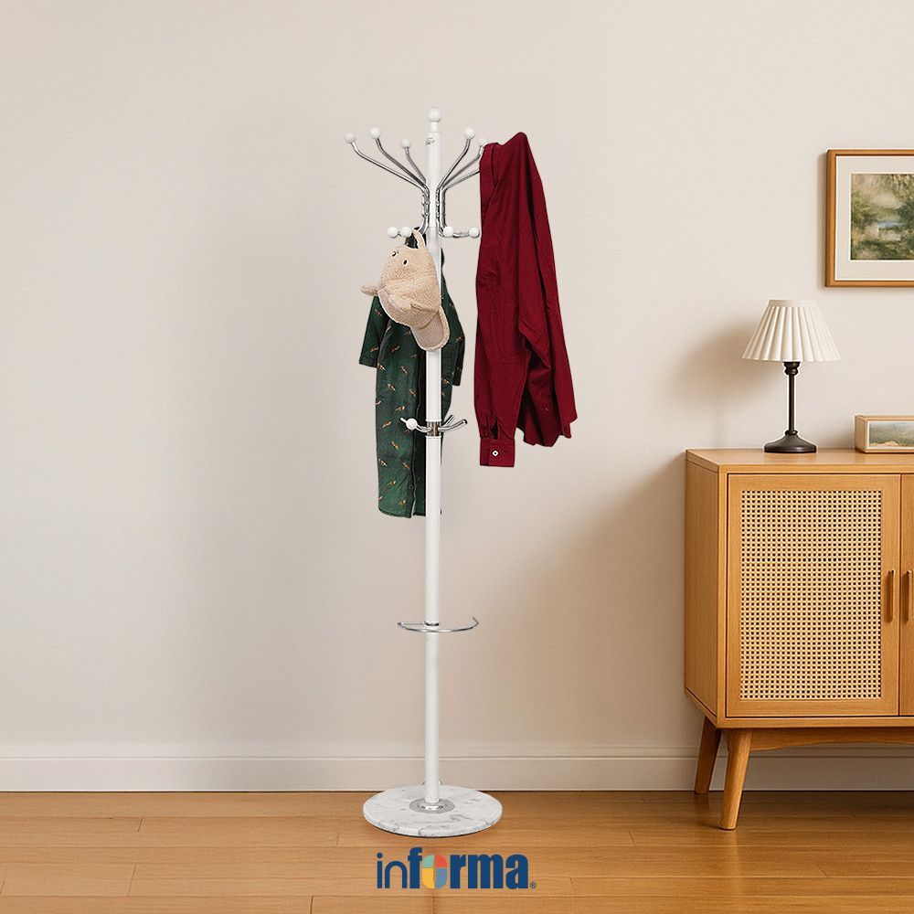 Jual Informa Gantungan Pakaian Metal 38x38x182 cm - Putih Stand Hanger ...