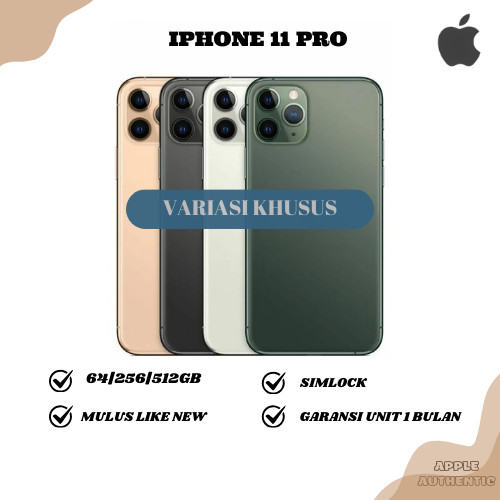 Jual IPHONE 11 PRO variasi khusus 64GB|128GB|256GB second mulus like ...