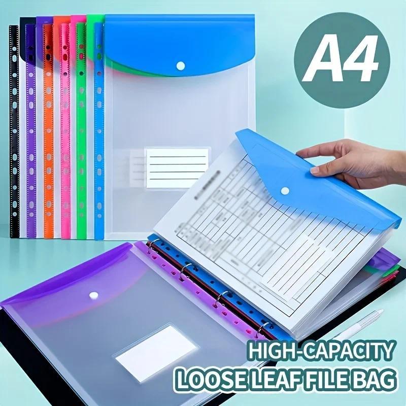Jual 6pcs A4 High-Capacity Loose-Leaf File Bags with 11-Hole Binding ...