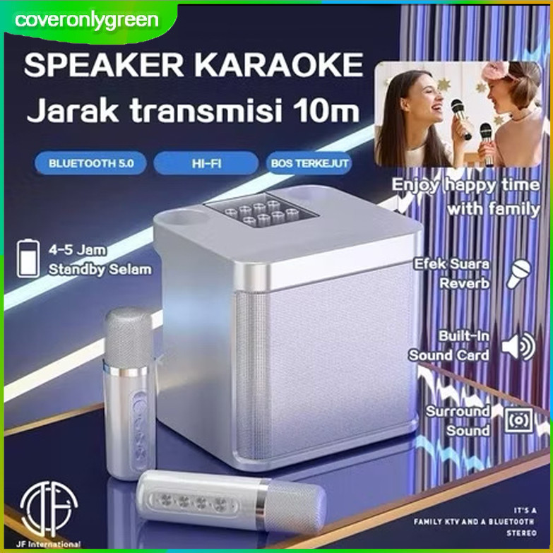 Jual COD Speaker Bluetooth Karaoke Bluetooth Speaker 2 MIC HD Sound ...