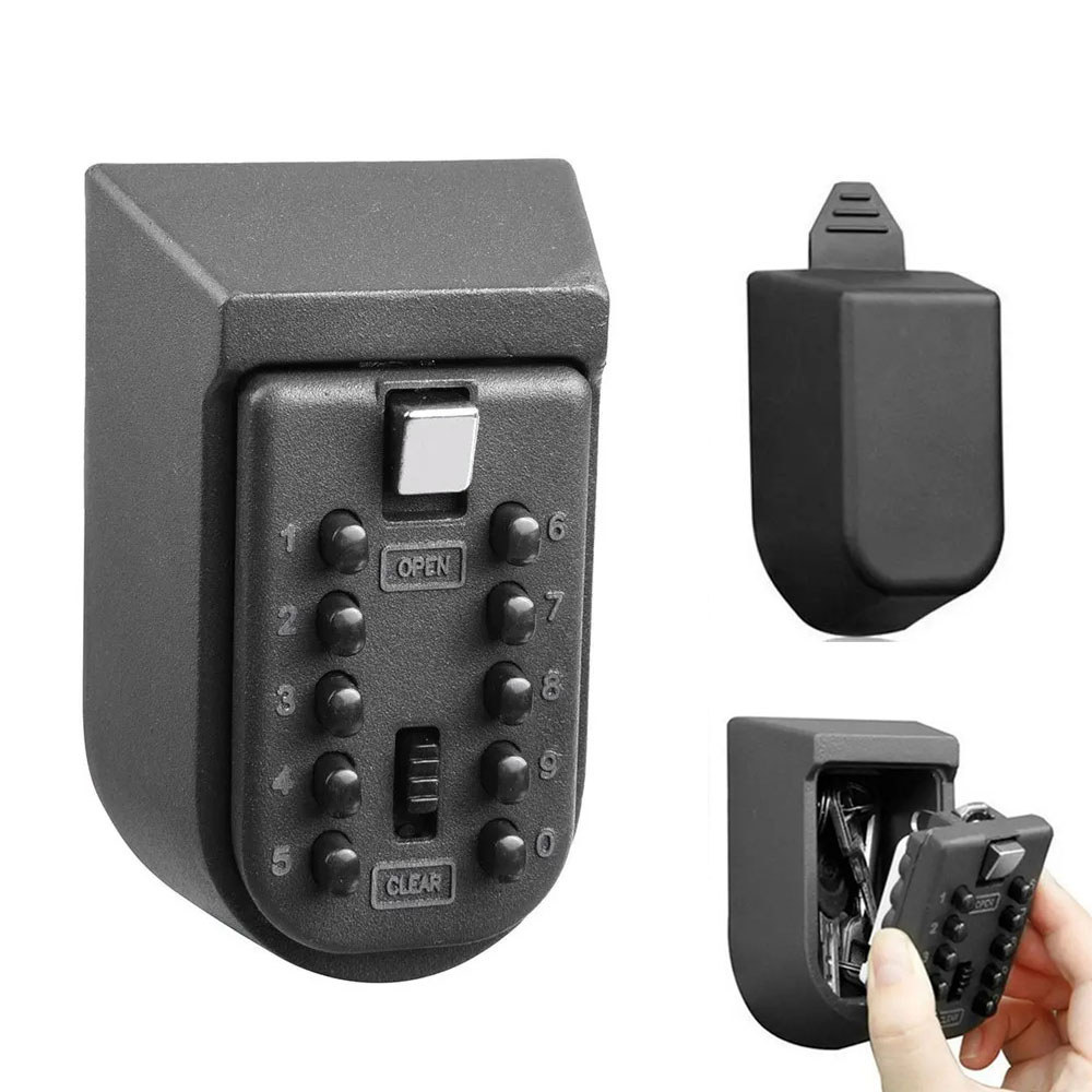 Jual Key Lock Box Wall Mount Waterproof Spare Key Storage Box 10-digit ...