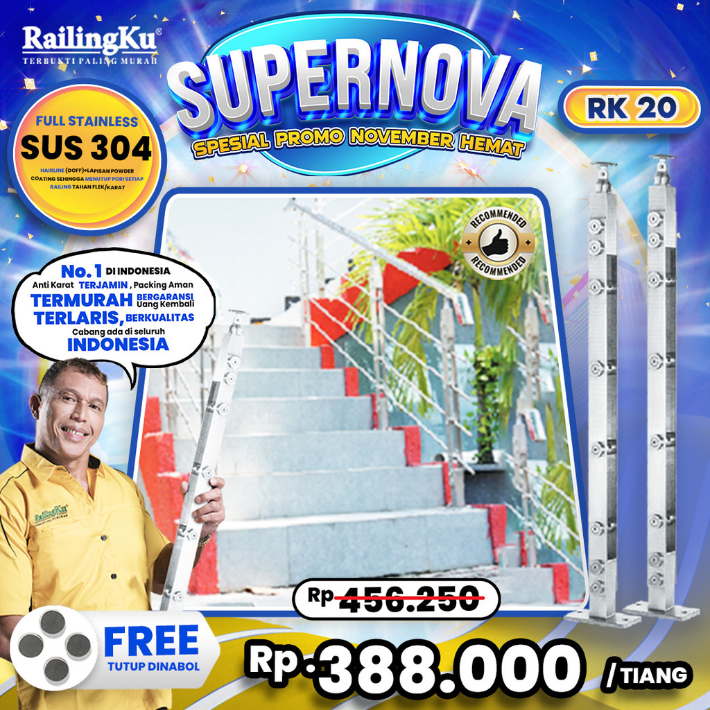 Jual Railing Tangga Stainless Plate Minimalis Railingku [SUPERNOVA!] RK ...