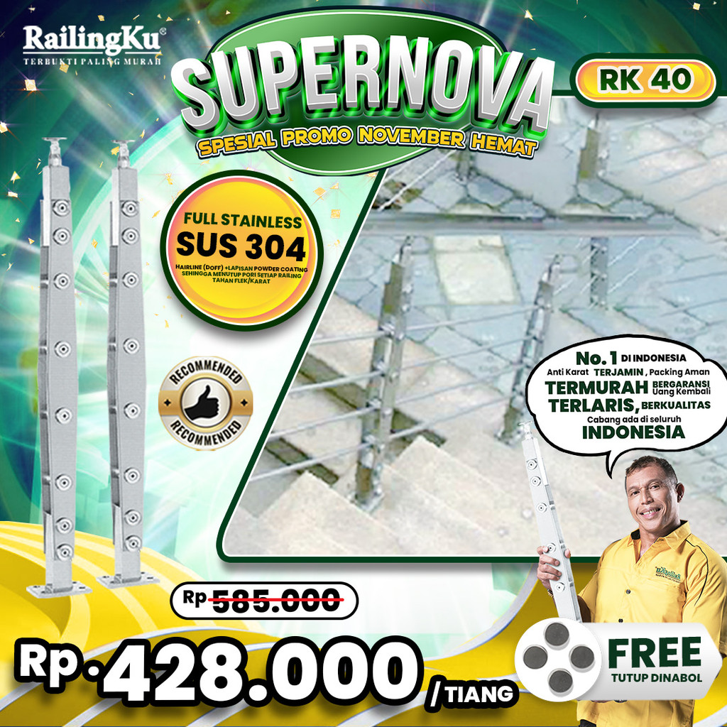 Jual Railing Tangga Stainless Plate Minimalis Railingku [SUPERNOVA!] RK ...
