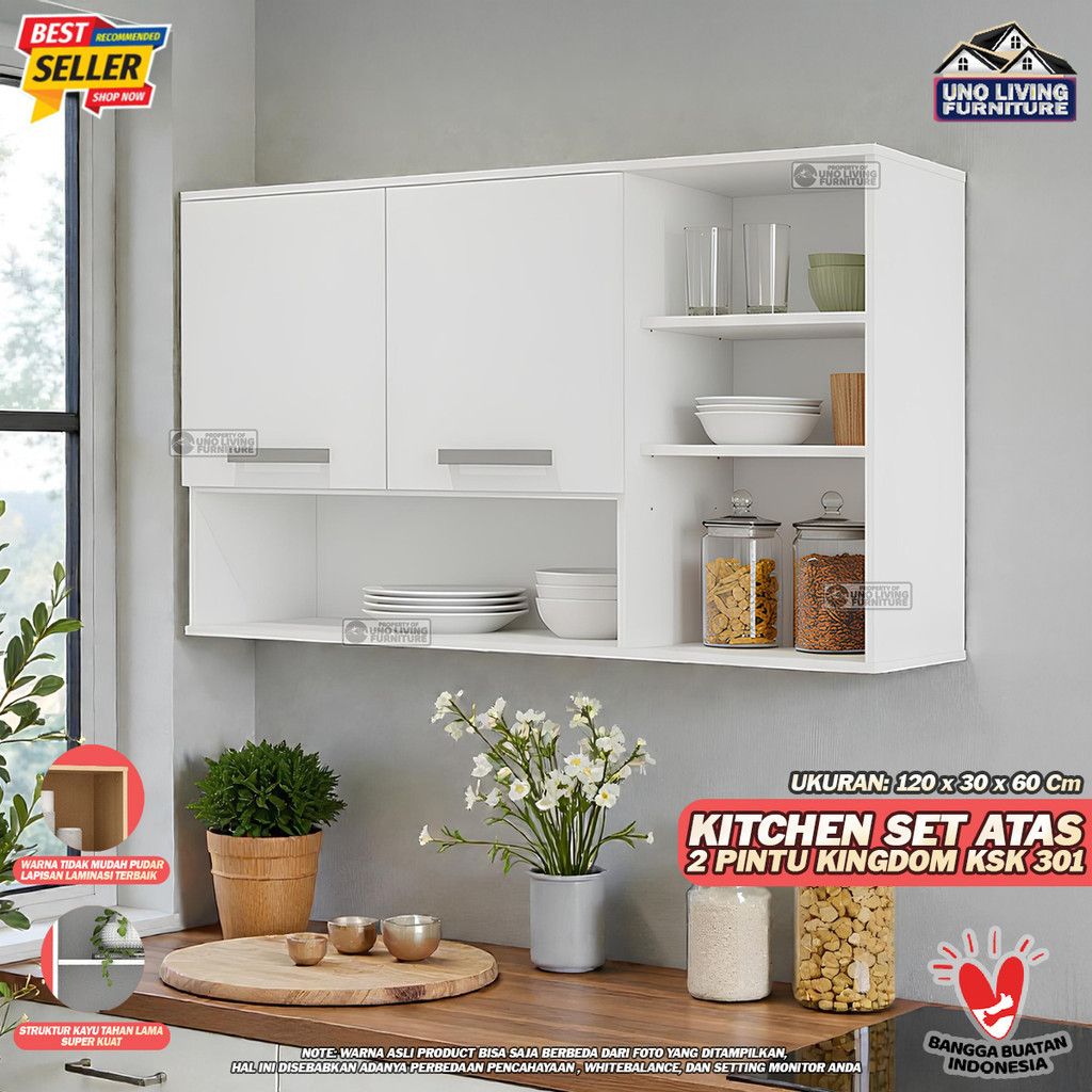 Kitchen Set Atas 2 Pintu Kingdom KSK 301 Rak Serbaguna Kitchen Set Minimalis Atas Rak Dapur Cabinet