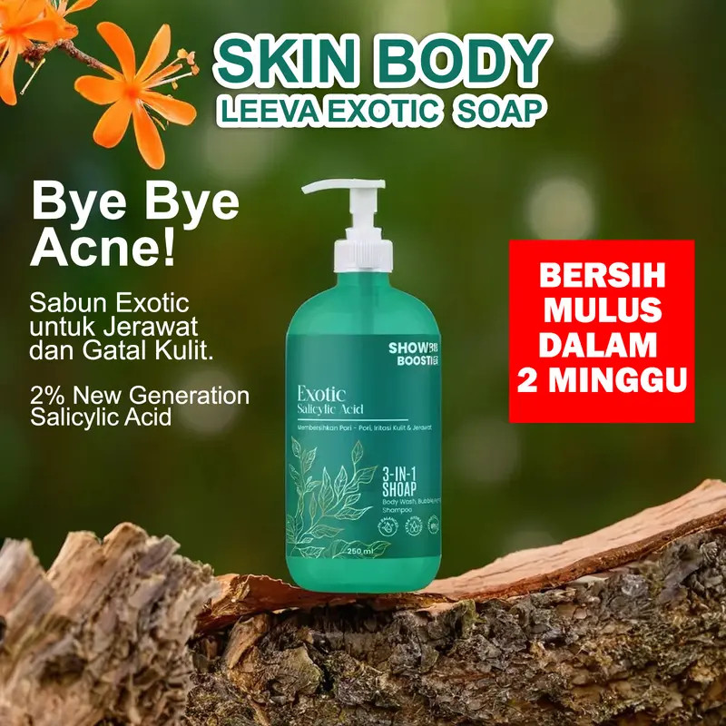 Jual Leeva Sabun Exotic Acne 250ml - Sabun Mandi Kulit Sensitif ...