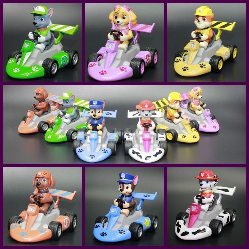 Jual PAW Patrol Pull Back Karts Collectible Figures Racing Cars with ...