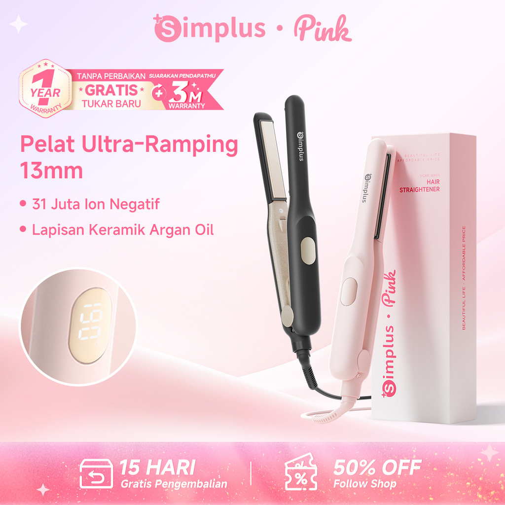 Jual Simplus Pink Ultra Narrow Mini Hair Straightener Catokan Pelurus ...