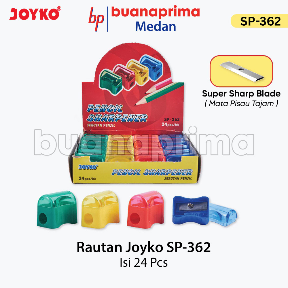 Jual Rautan JOYKO SP-362 ROTI 1 Box isi 24 pcs Sharpener Pakai Tutup ...