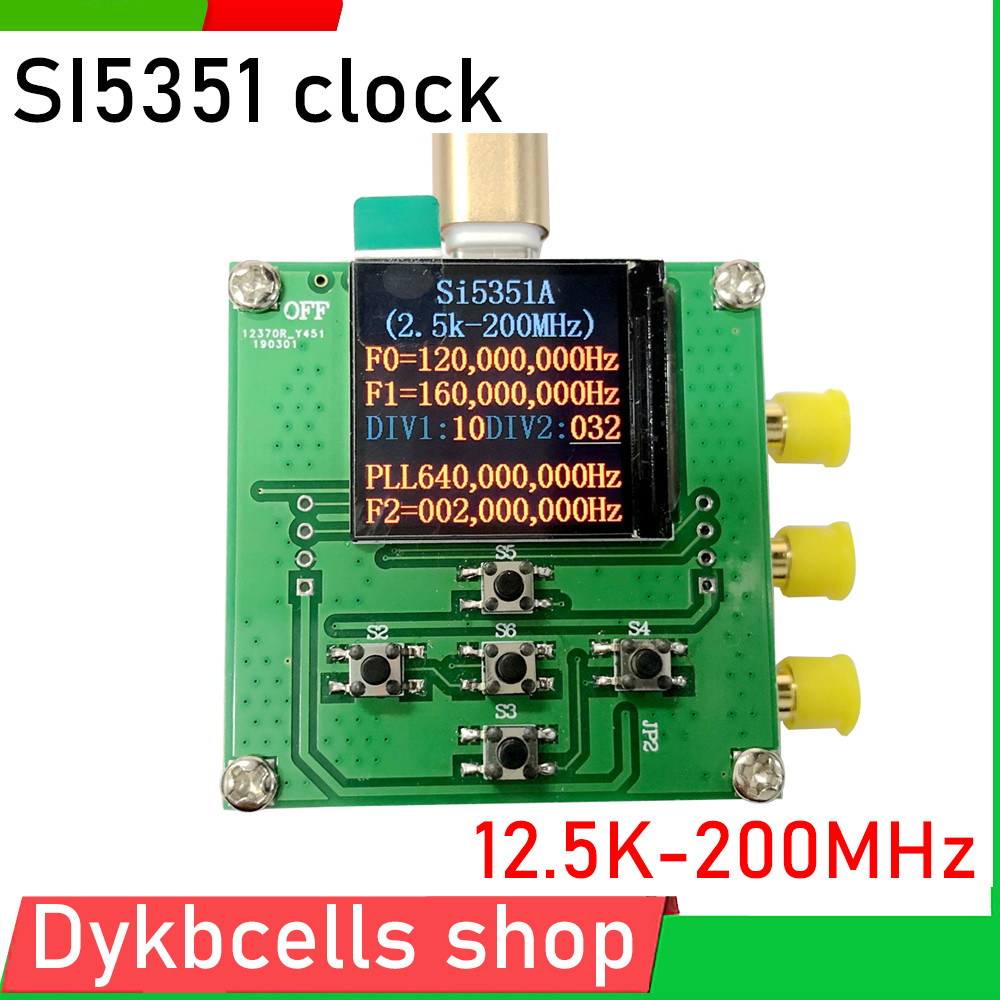 Jual 2.5K-200MHz SI5351A Square Clock Signal Generator Module STM32 TFT ...