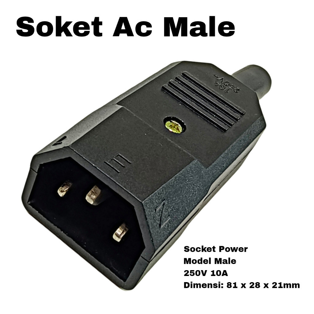 Jual Socket Power Komputer Soket AC Male Computer Colokan Power 250V ...