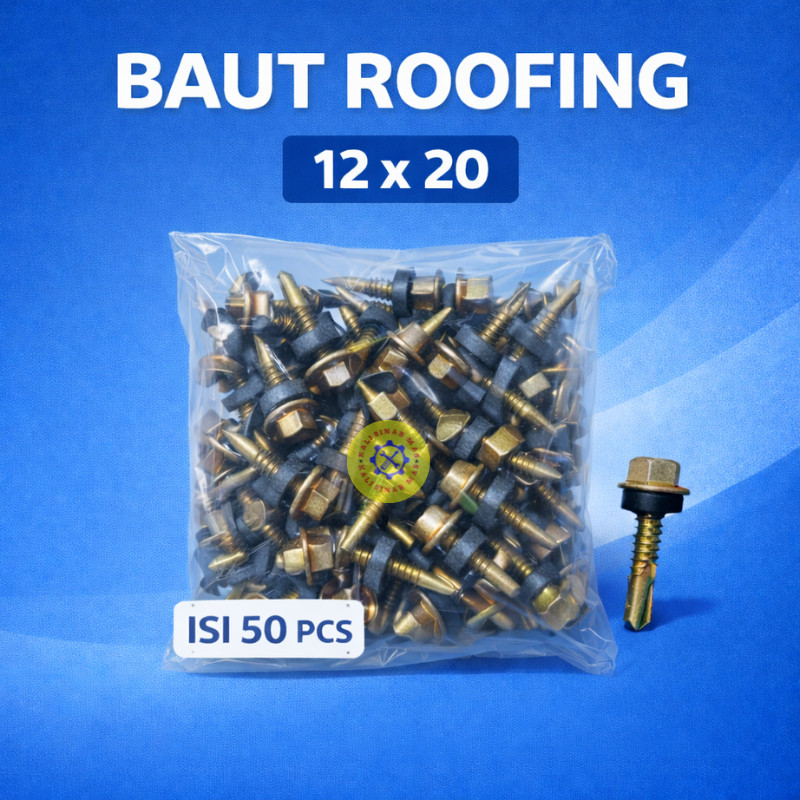 Jual Sekrup Roofing Kuning Baja Ringan Isi 50 Pcs Baut Atap Seng ...