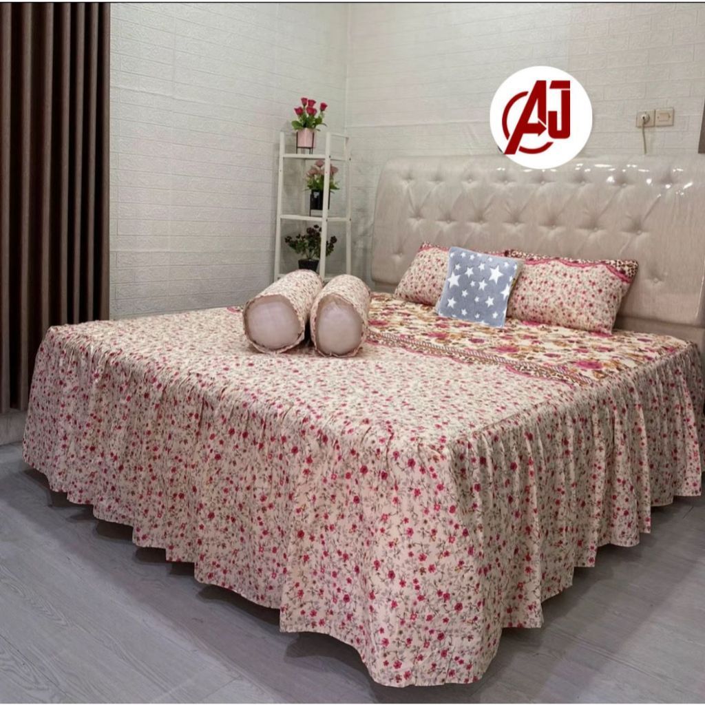 Jual SPREI RUMBAI UKURAN 180X200 160X200 120X200 BAHAN KATUN FREE 2 ...