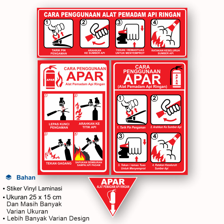 Jual KRMK Stiker Sign K3 Rambu SAFETY CARA PENGGUNAAN APAR Stiker Alat ...