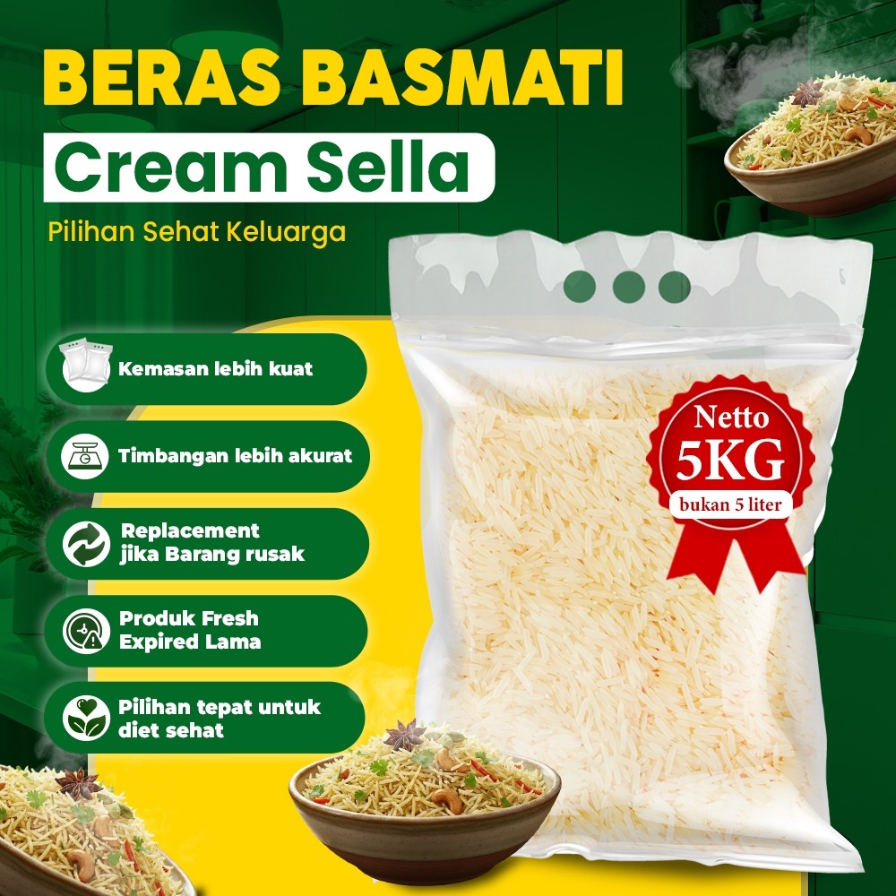 Jual Beras basmati 5 kg Basmati Rice India – biryani 5kg untuk Nasi ...