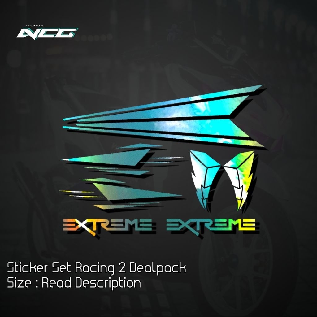 Jual Sticker Dealpack Set Racing 2 Stripe Petir Extreme Cutting Stiker ...