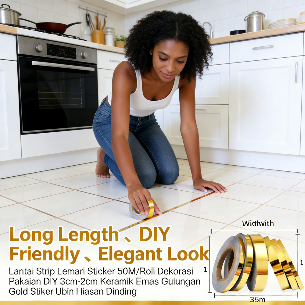 Jual Dekorasi Lemari Pakaian DIY Sticker Ubin Keramik Lantai 2cm-3cm ...