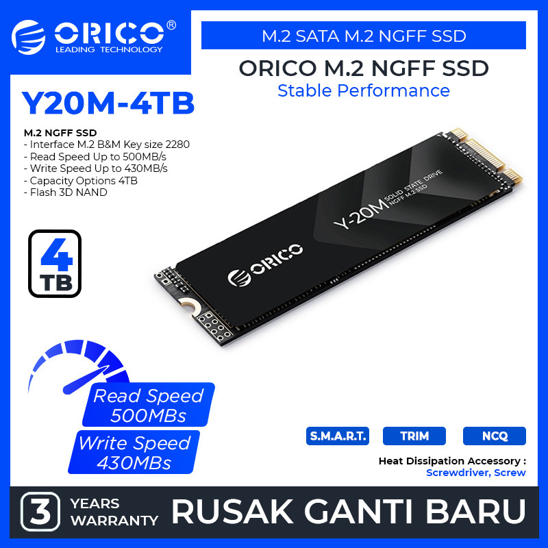 Jual ORICO M.2 SATA M.2 NGFF SSD 1TB / 2TB / 4TB - Y20M | Shopee