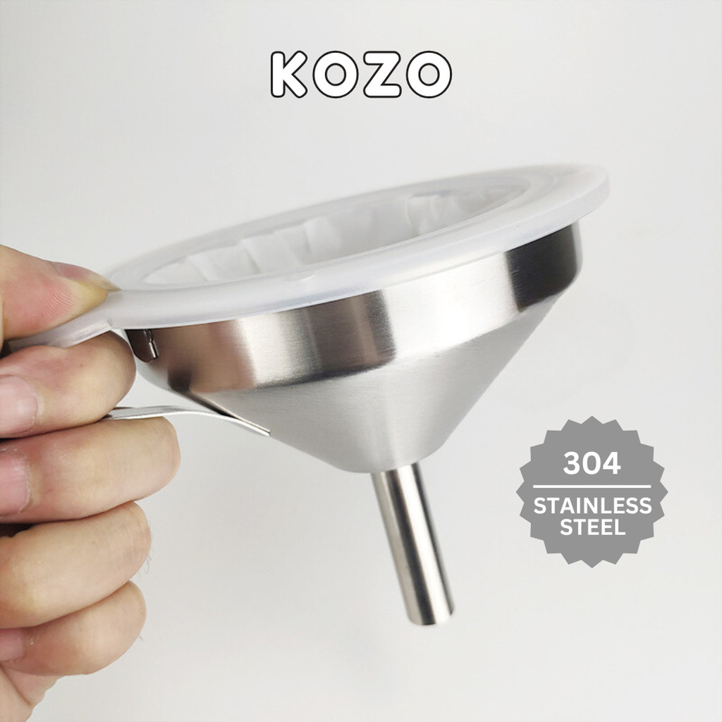Jual KOZO Corong Stainless Steel 304 Funnel Saringan Nilon Susu Kedelai ...