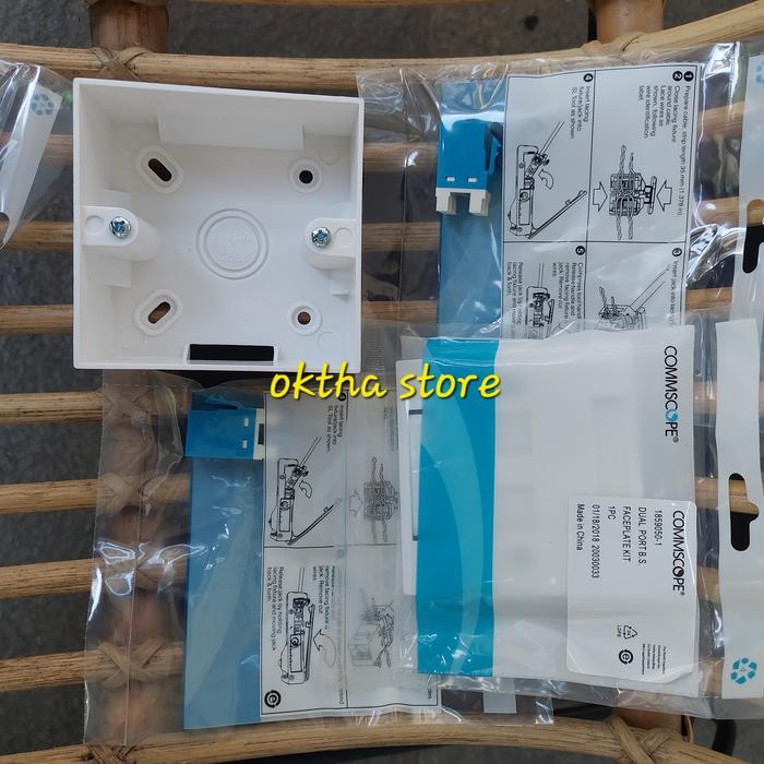 Jual Modular jack Faceplate Outbow 1 set cat6 keystone rj 45 kotak rj45 ...