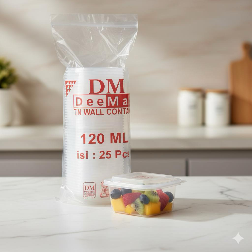 Jual thinwall DM 120Ml SQUARE mini (120ml SQ kotak makan DM 120ML25set ...