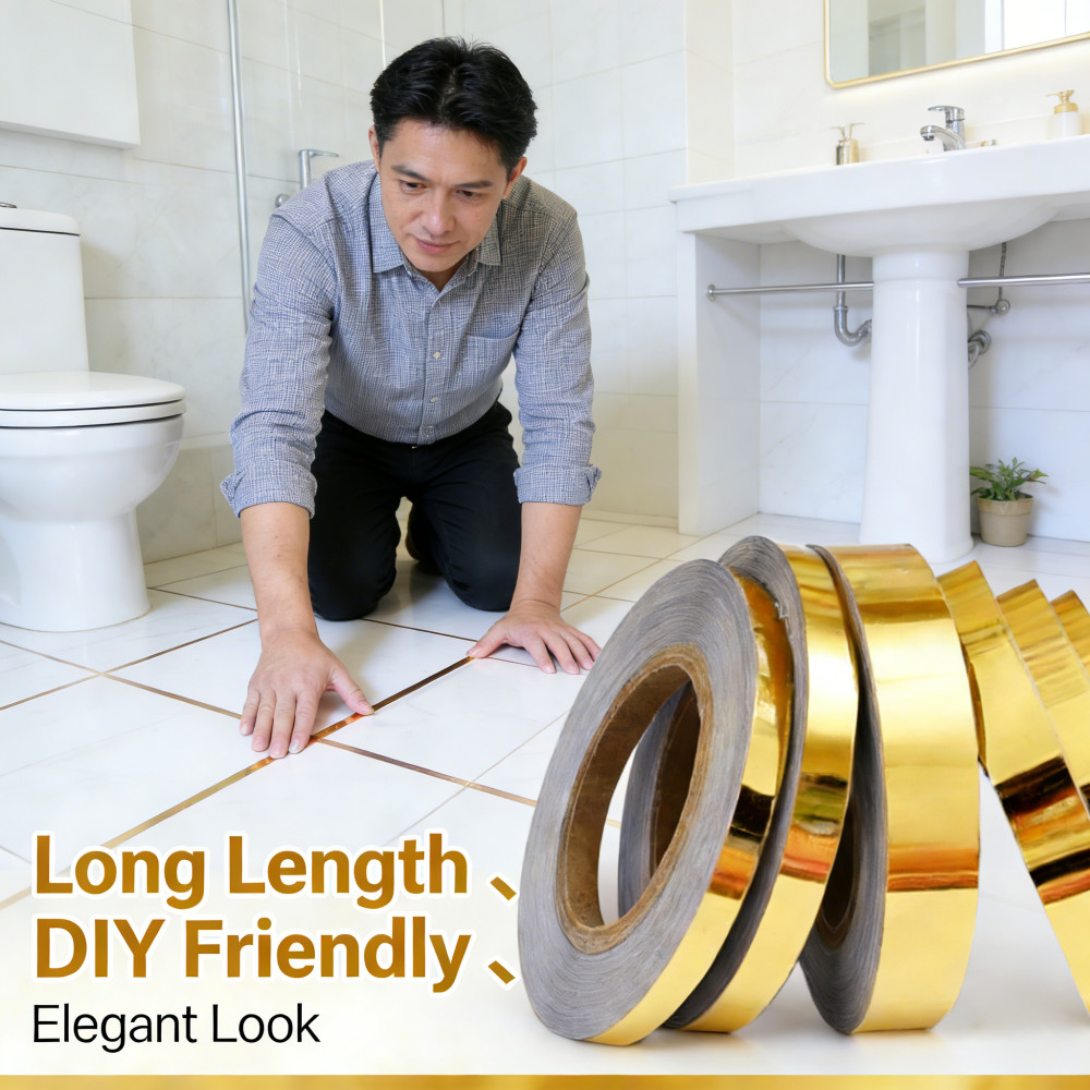 Jual Gulungan Sticker Gold 2cm-3cm Lemari Pakaian DIY Dekorasi Lantai ...