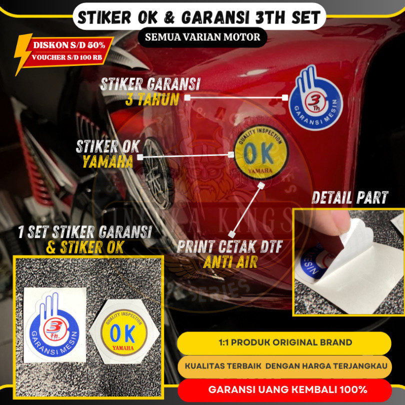 Jual Sticker Stiker Set Bundle 3TH OK Universal Motor Kiss Cut DTF ...