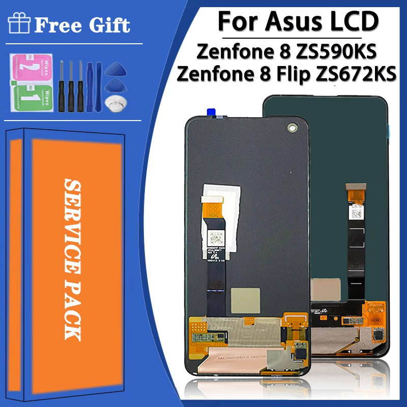 32289 - DISPLAY LCD PER ASUS ZS590KS ZENFONE 8 NERO (AMOLED) - Compatibile