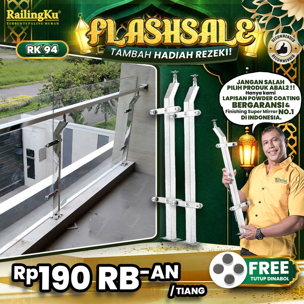 Jual Railing Tangga Kaca Public Area Tiang Railingku [FLASH SALE ] RK ...