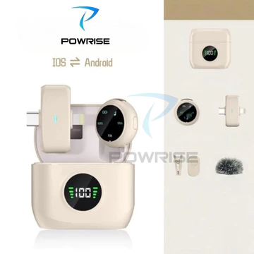 POWRISE K31Pro Wireless Microphone 2 In 1 Magnetic Clip On Mic Wireless Lavalier Mikrofon HP